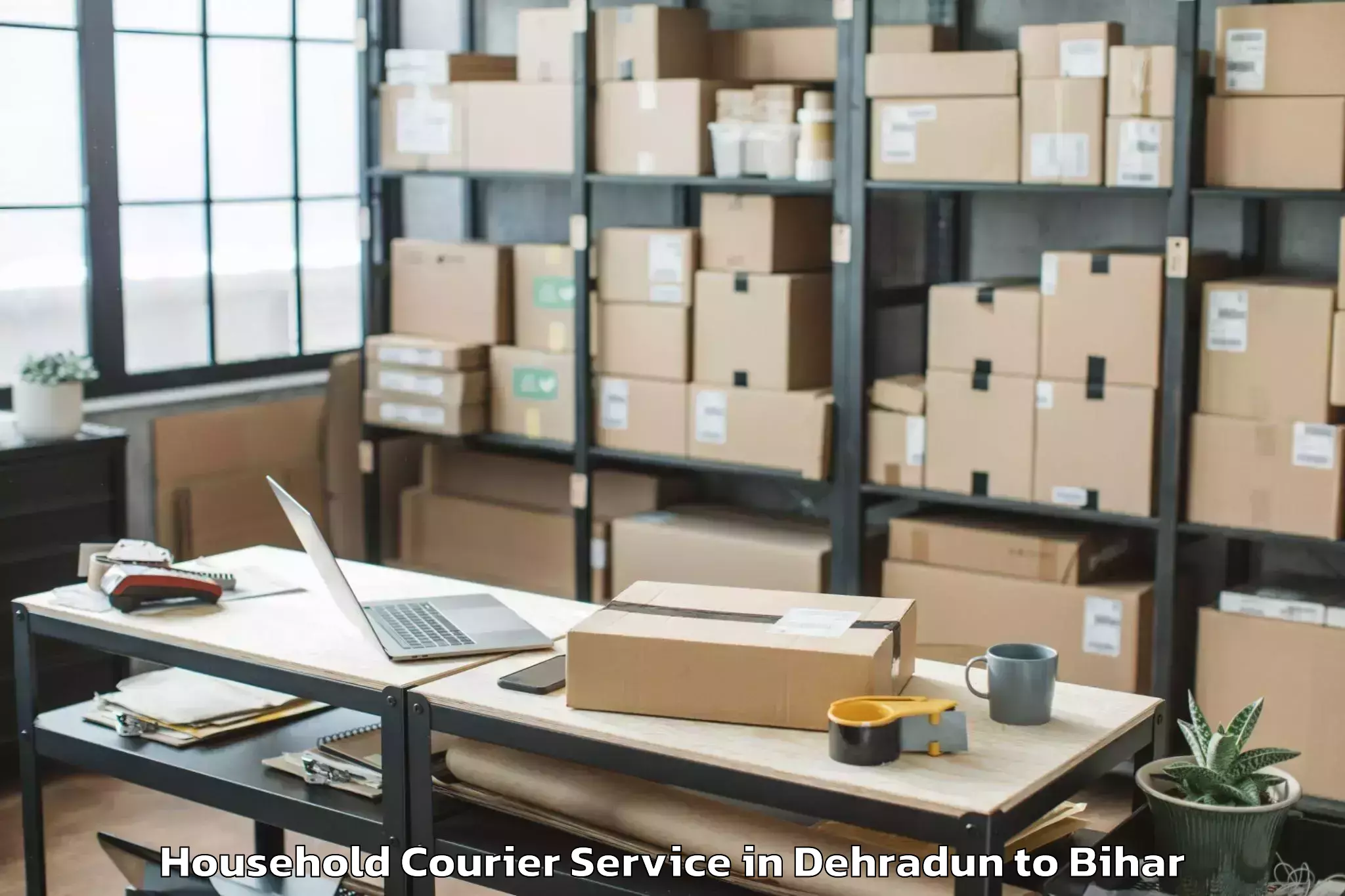 Quality Dehradun to Bairgania Household Courier